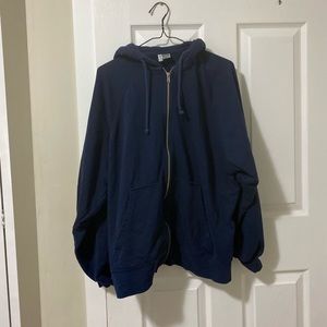 Navy zip up sweater